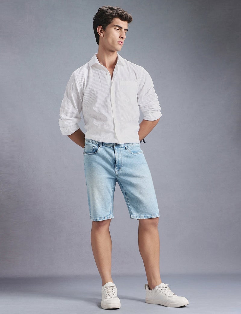 inkd شورتات جينز للرجال - متوسطة الارتفاع | قطن غني | التركيب المنتظم - Image 2